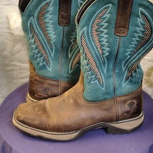 Ariat Teal Western Work Boots